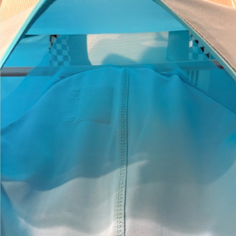 Lucky in Love Light Blue V-Neck Tee NEW - Picture 5 of 6